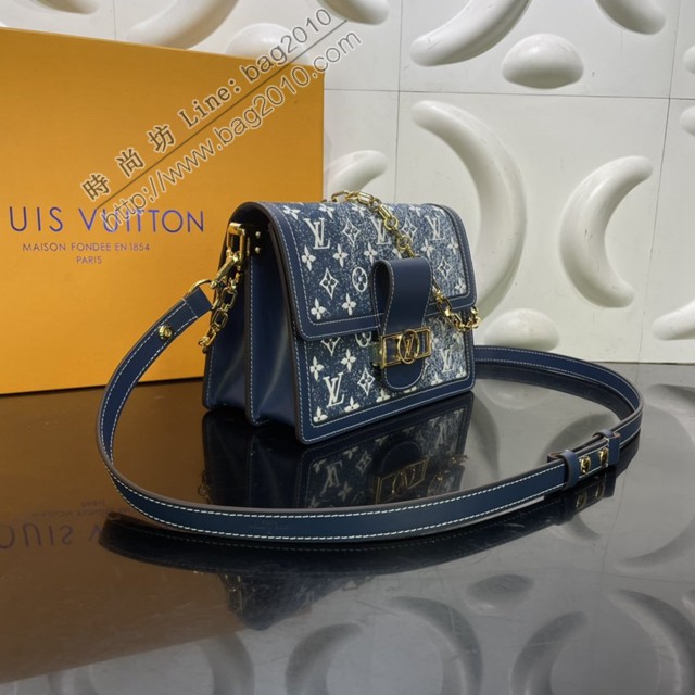 路易威登2022新款女士手袋 M59631 路易威登Dauphine中号手袋 褪色提花丹宁布 LV达芙妮单肩斜挎女包  ydh4608